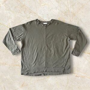 MODODOC Crewneck Sweatshirt Long Sleeve Top Center Seam Olive Green Women’s XL